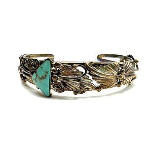 Emerson Delgarito Turquoise Cuff Bracelet — Sterling Silver — Navajo Artist
